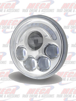 HEADLIGHT LED 5" ROUND BLACK W/ PROJECTORS