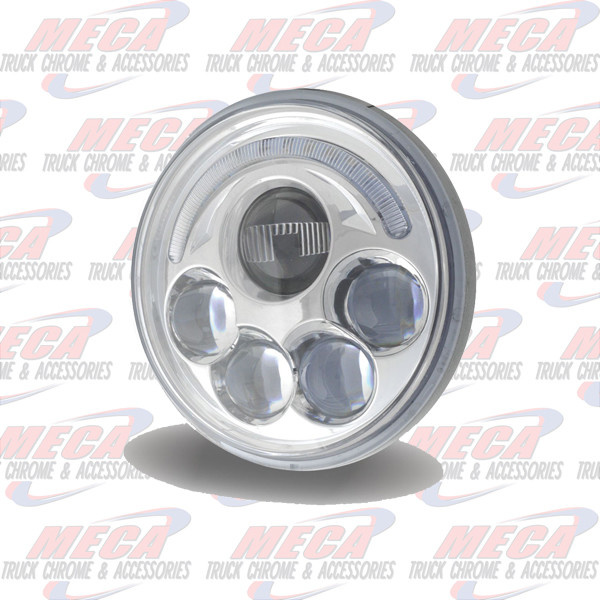 HEADLIGHT LED 5" ROUND BLACK W/ PROJECTORS