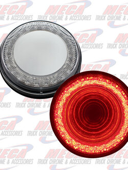 LED 4'' MIRROR CLEAR RED MIRAGE TUNNEL LIGHT
