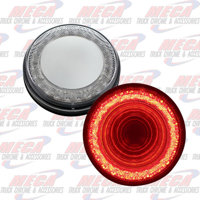 LED 4'' MIRROR CLEAR RED MIRAGE TUNNEL LIGHT
