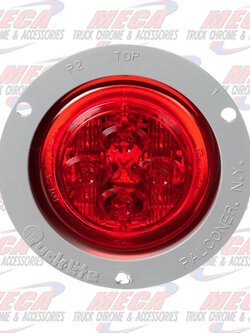 LED 2.5'' RED W/ BUILT IN GRAY PLASTIC FLANGE