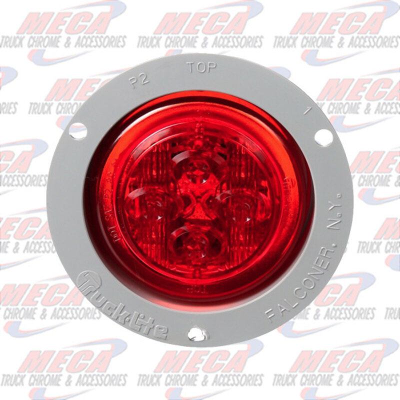 LED 2.5'' RED W/ BUILT IN GRAY PLASTIC FLANGE
