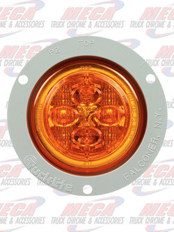 LED 2.5'' AMBER W/ BUILT IN GRAY PLASTIC FLANGE