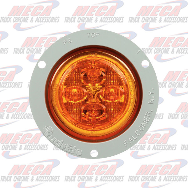 LED 2.5'' AMBER W/ BUILT IN GRAY PLASTIC FLANGE