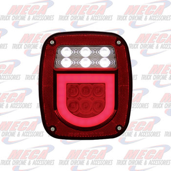 TAIL LIGHT OLD JEEP STYLE W/ HALO W/O LIC PLATE LT