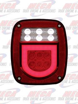 TAIL LIGHT OLD JEEP STYLE W/ HALO W/  LIC PLATE LT