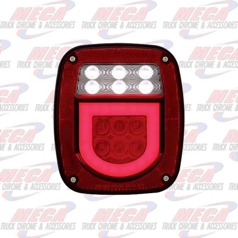 TAIL LIGHT OLD JEEP STYLE W/ HALO W/  LIC PLATE LT