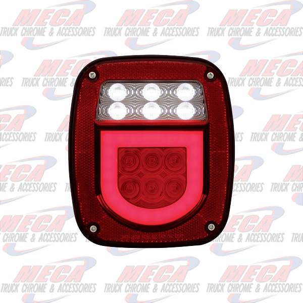 TAIL LIGHT OLD JEEP STYLE W/ HALO W/  LIC PLATE LT