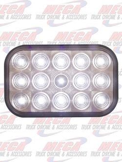 BACK UP LAMP RECTANGULAR 15 WHITE LED
