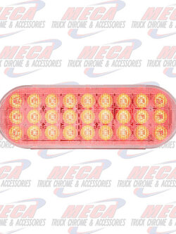 OVAL SMART DYNAMIC RED/CLEAR 27 LED SEQUENTIAL SEALED LIGHT