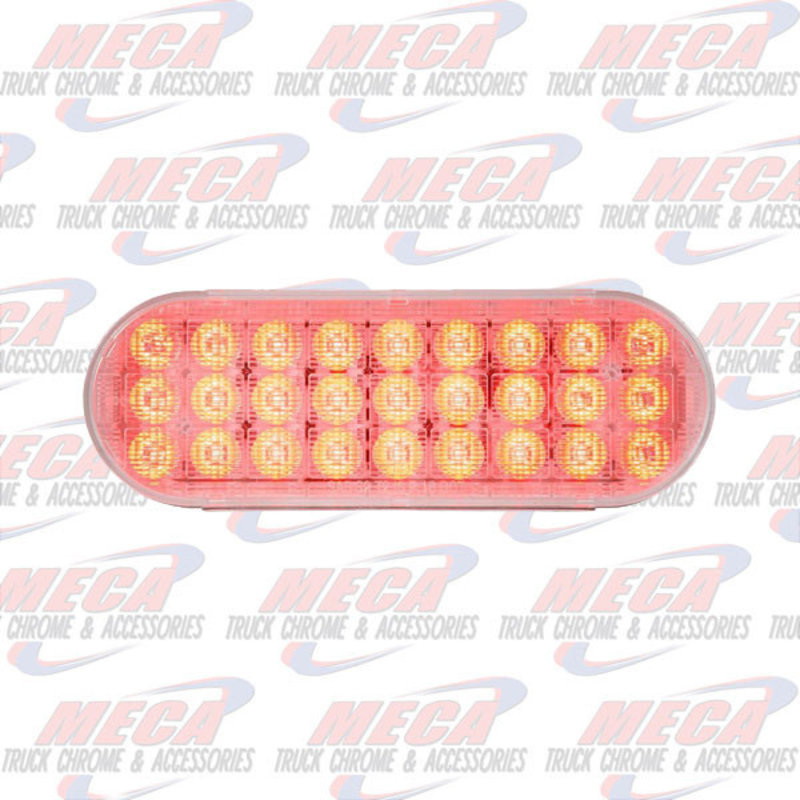 OVAL SMART DYNAMIC RED/CLEAR 27 LED SEQUENTIAL SEALED LIGHT