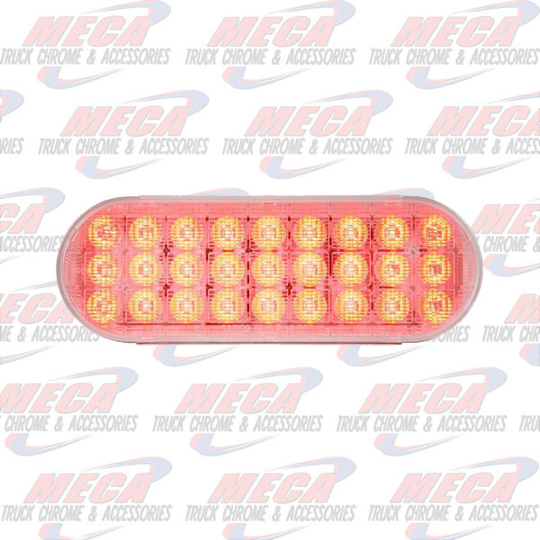 OVAL SMART DYNAMIC RED/CLEAR 27 LED SEQUENTIAL SEALED LIGHT