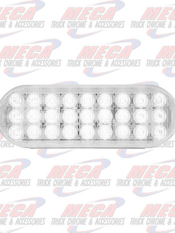 LED OVAL WHITE/CLEAR DYNAMIC SEQUENTIAL BACK UP