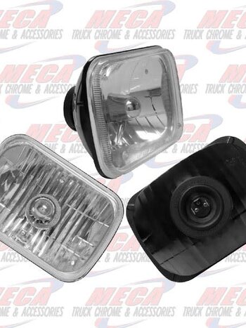 HEADLAMP LARGE CLEAR RECTANGULAR HOUSING 1 HEADLIGHT STYLE 5" x 7"