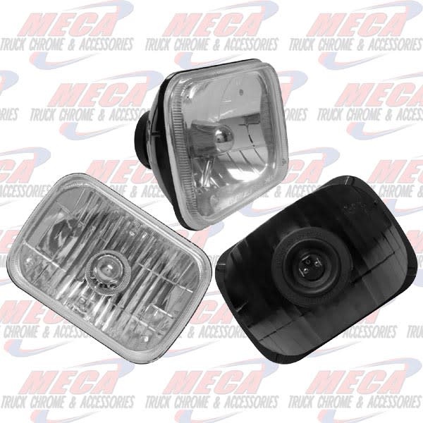 HEADLAMP LARGE CLEAR RECTANGULAR HOUSING 1 HEADLIGHT STYLE 5" x 7"