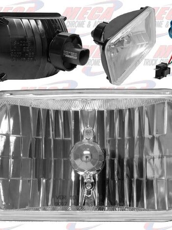 HEADLAMP HIGH BEAM RECT SMALL HOUSING H4651/56