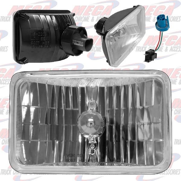 HEADLAMP HIGH BEAM RECT SMALL HOUSING H4651/56