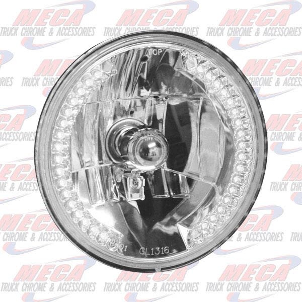HEADLAMP LARGE CLEAR ROUND W/ WHITE LED'S  INSIDE