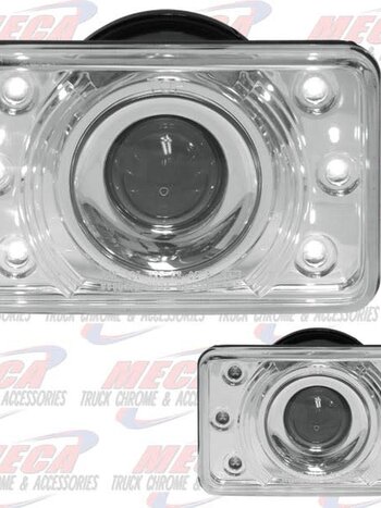 HEADLAMP LOW BEAM RECT SMALL W/LED & PROJECTORS