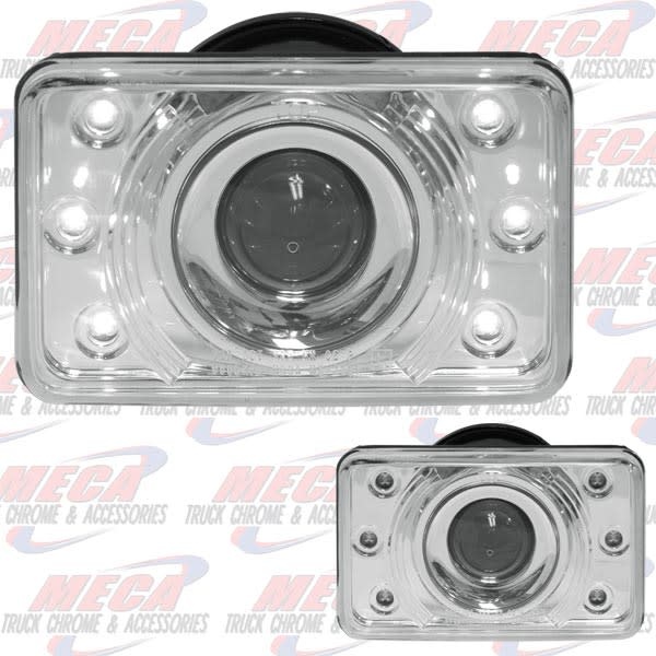 HEADLAMP LOW BEAM RECT SMALL W/LED & PROJECTORS