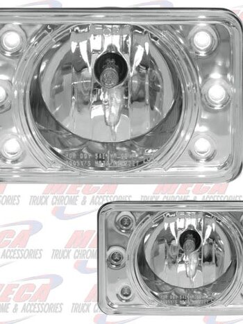 HEADLAMP HIGH BEAM RECT SMALL W/LED W/O PROJECTOR