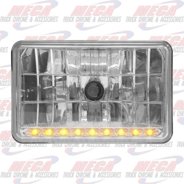 HEADLAMP LOW BEAM SMALL RECT W/ 9 AMBER LED ROW