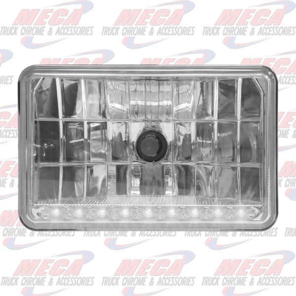 HEADLAMP LOW BEAM SMALL RECT W/ 9 WHITE LED ROW