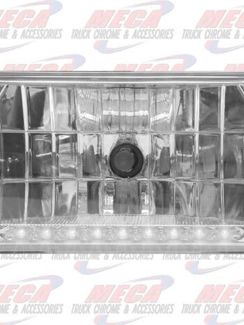HEADLAMP HIGH BEAM SMALL RECT W/ 9 WHITE LED ROW