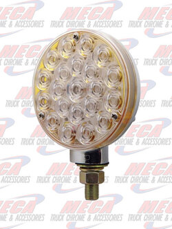 LOLLYPOP 4" SINGLE FACE AMBER W/ CHROME BACK