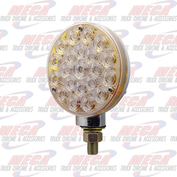 LOLLYPOP 4" SINGLE FACE AMBER W/ CHROME BACK