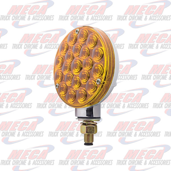 LOLLYPOP 4" SINGLE SIDED AMBER W/ CHROME BACK