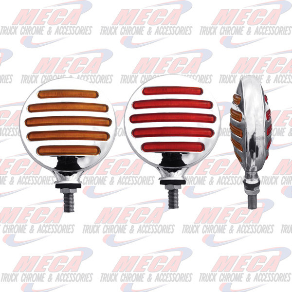 LOLLYPOP ROUND W/ FLATLINE LEDS RED/AMB