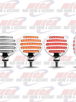 LOLLYPOP ROUND W/ FLATLINE LEDS CLEAR RED/AMB