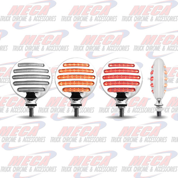 LOLLYPOP ROUND W/ FLATLINE LEDS CLEAR RED/AMB