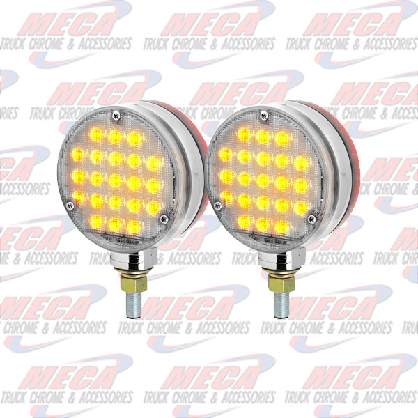 LOLLYPOP RND W/DYNAMIC SEQUENTIAL LEDS CLR/AMB 2PK