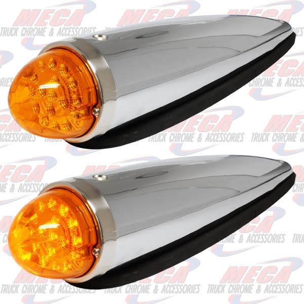 ROOF LIGHT BULLET 17 AMBER LED CHROME DIE CAST