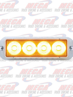 STROBE LIGHT 4 LED AMB HIGH POWER W/ CHROME BEZEL