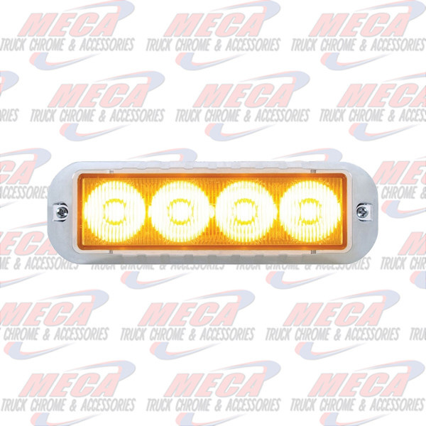 STROBE LIGHT 4 LED AMB HIGH POWER W/ CHROME BEZEL