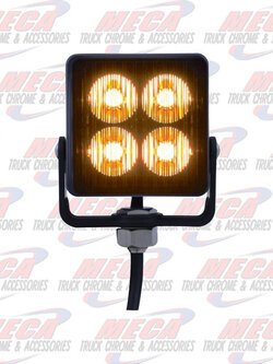 STROBE AMBER 4 LED HIGH POWER SQUARE