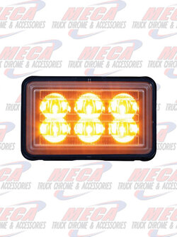 STROBE 6 LED AMBER HIGH POWER 5.5"Lx3-5/8"Wx1-5/8"