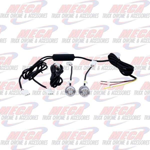 STROBE 6 LED WHITE MINI 1" DIAMETER, SET OF 2