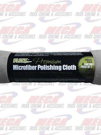 MICROFIBER CLOTH 4 pack 16"X16" FLITZ BRAND