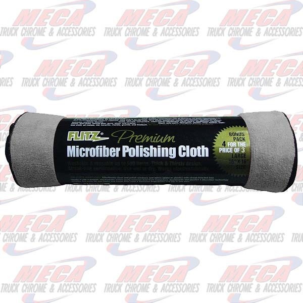 MICROFIBER CLOTH 4 pack 16"X16" FLITZ BRAND
