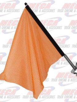 ORANGE WARNING FLAG W/ SPRING LOADED BRACKET