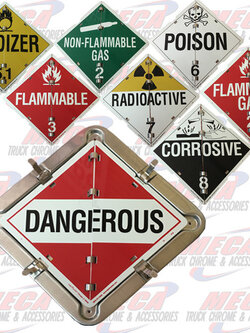 PLACARD FOR 8 HAZARDOUS MATERIAL LABELS