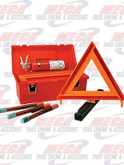 EMERGENCY ROAD KIT - TRIANGLES, FIRE EXT, FLARES