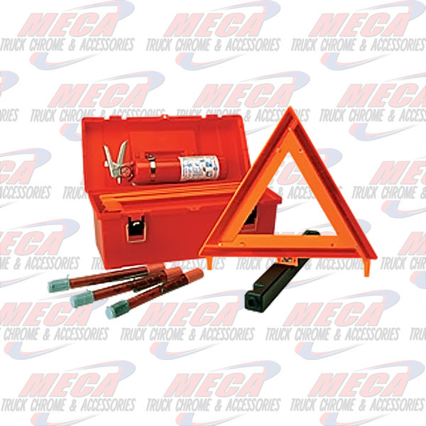 EMERGENCY ROAD KIT TRIANGLES, FIRE EXT, FLARES Meca Truck Chrome