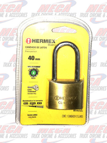 BRASS PADLOCK 40MM LONG HERMEX LOCK