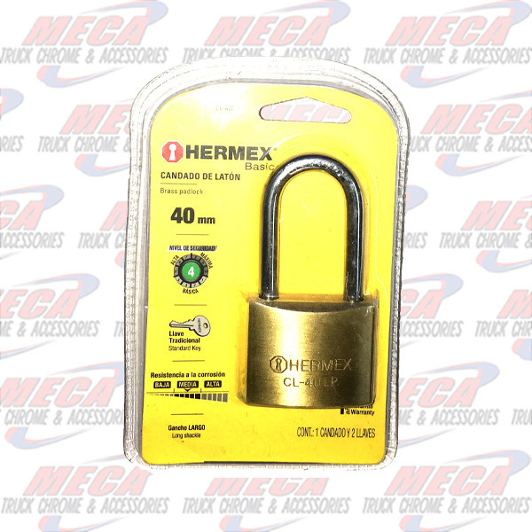 BRASS PADLOCK 40MM LONG HERMEX LOCK