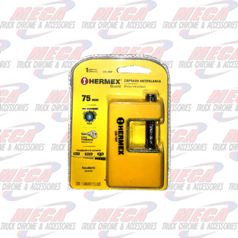 SLIDING BOLT PADLOCK 75MM HERMEX COVERED LOCK